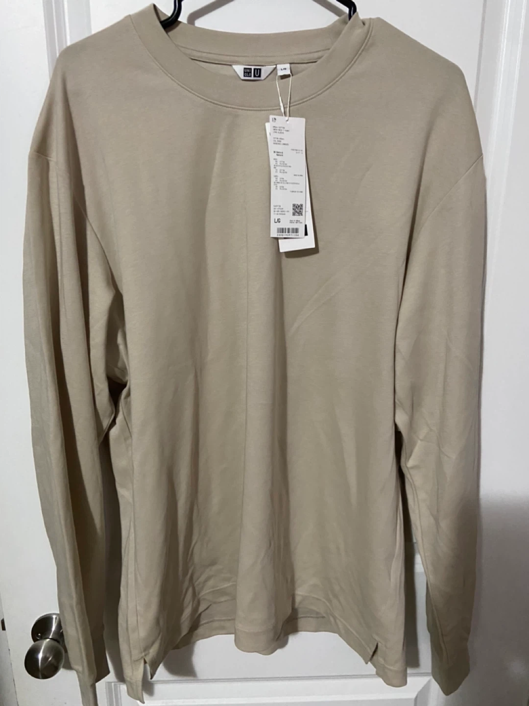 Uniqlo AIRism Cotton Crew Neck Long Sleeve - L
