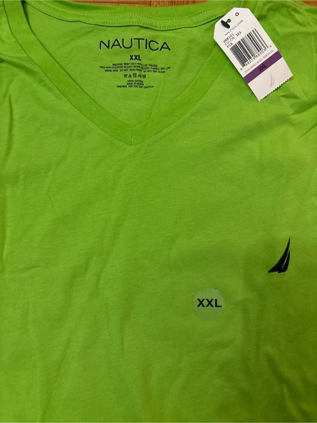 Nautica XXL Green V-Neck T-Shirt image indicator(2)