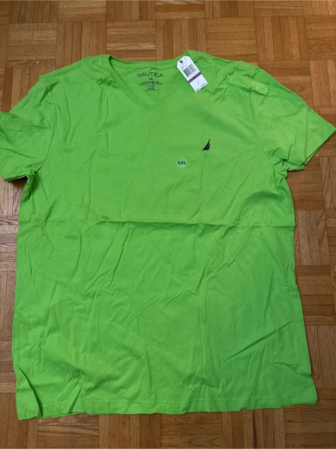 Nautica XXL Green V-Neck T-Shirt