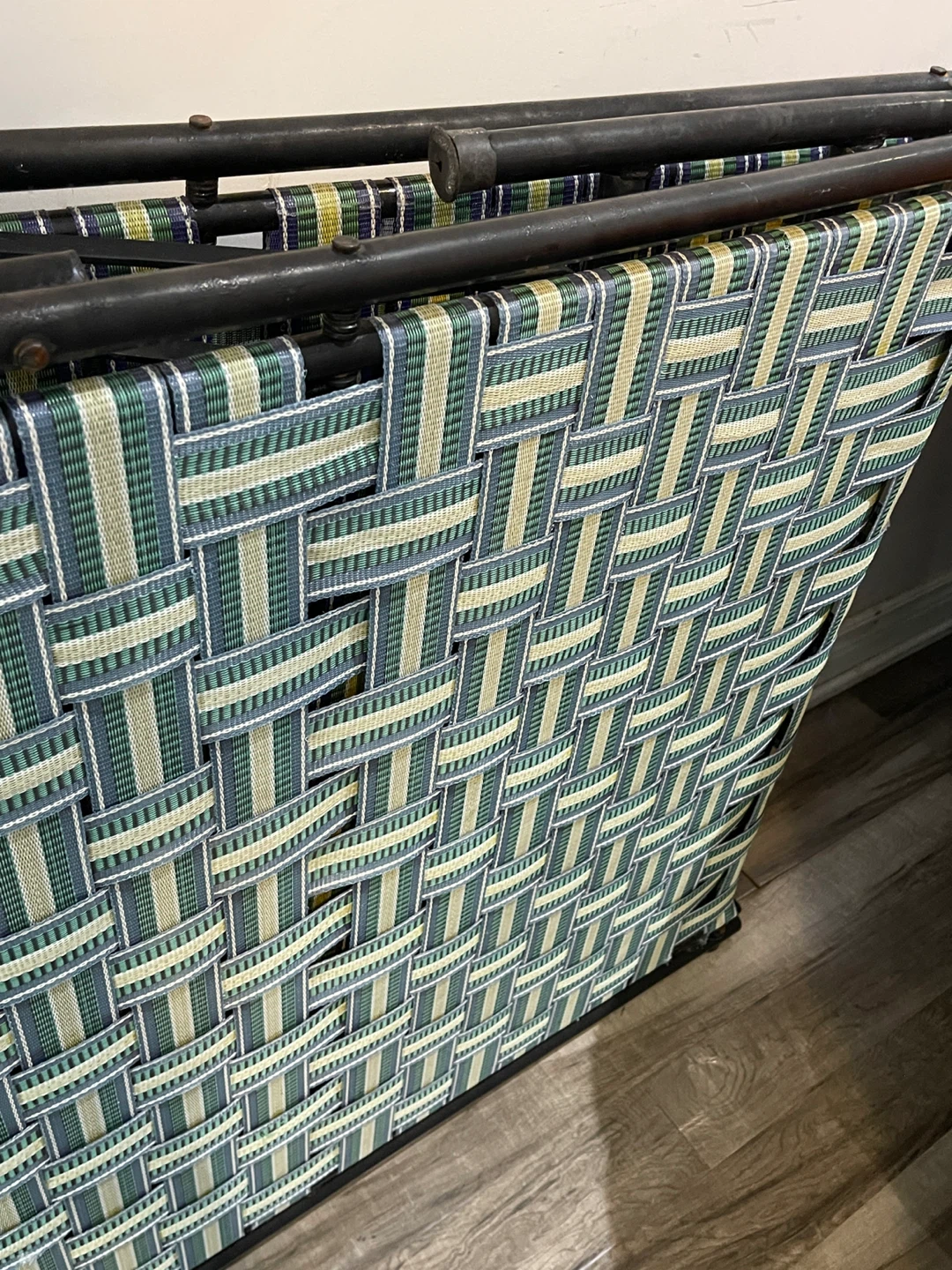 Folding Camp Cot - Green/Blue Woven Design - photo 2