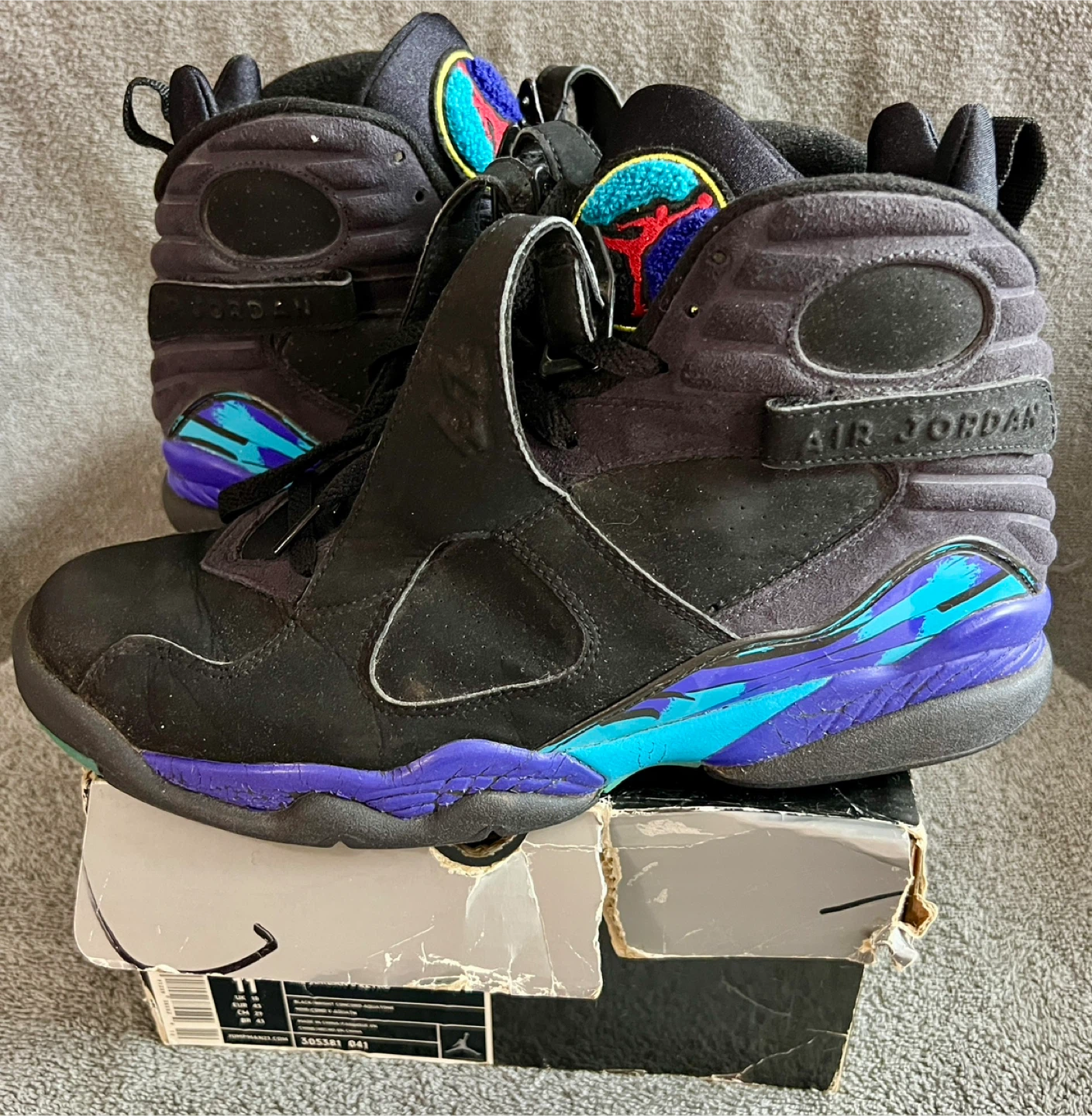 Air Jordan 8 Retro Black/Bright Concord-Aqua