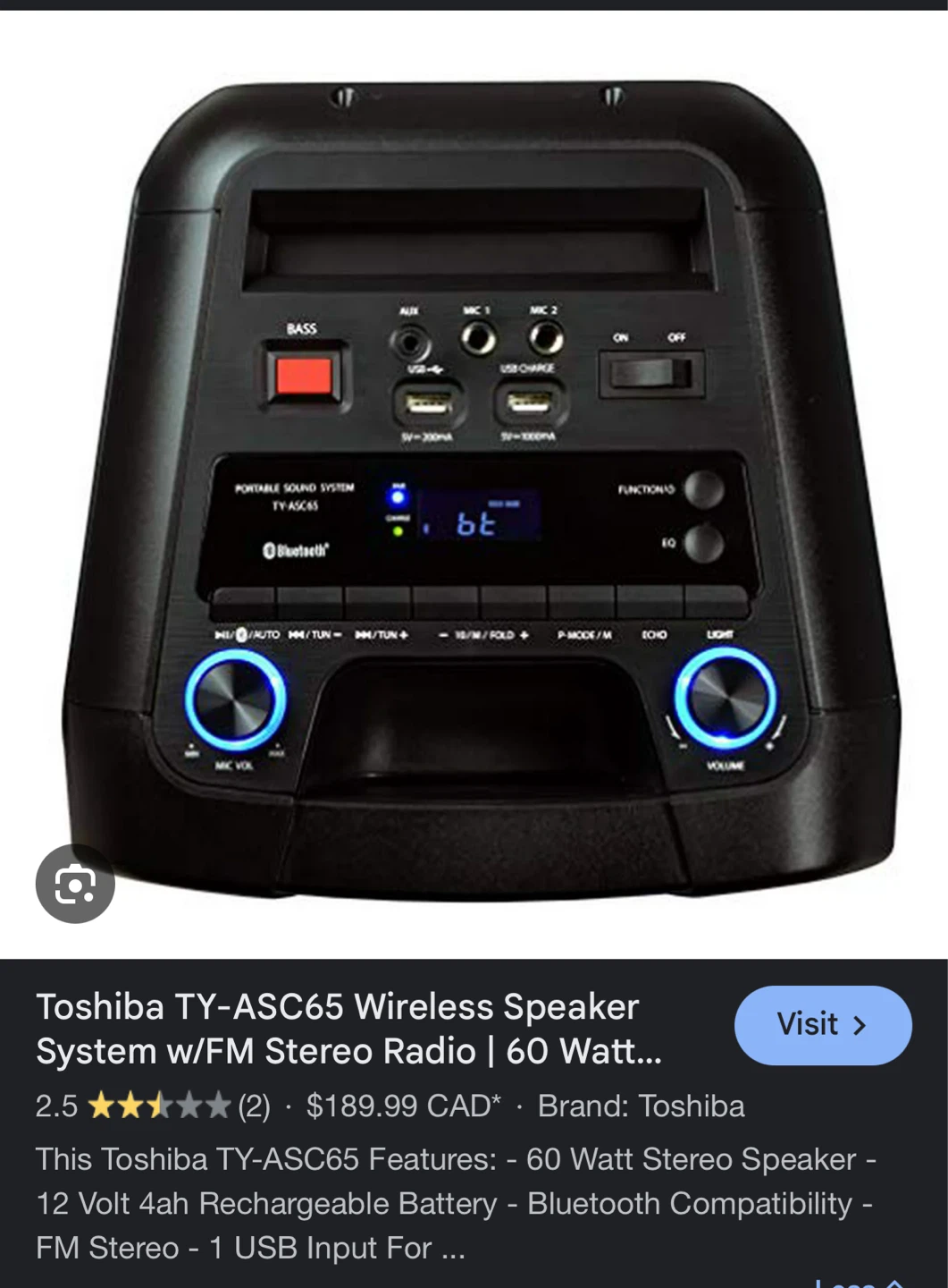 Toshiba Portable Sound System