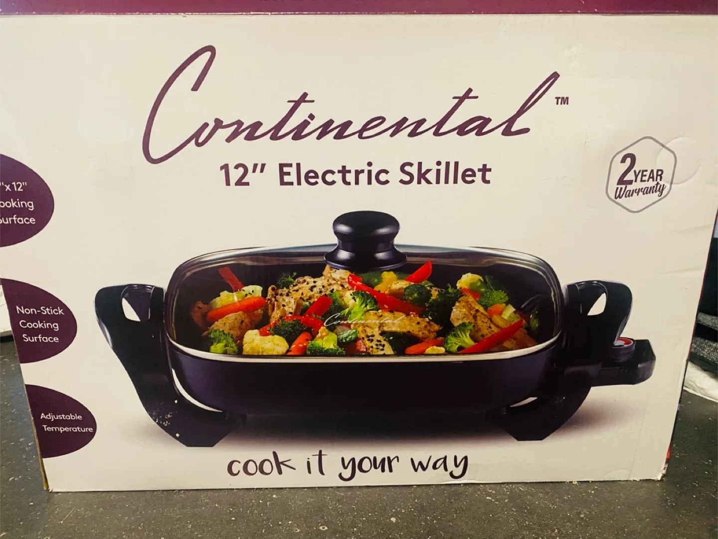 New (Unused) Continental 12" Electric Skillet