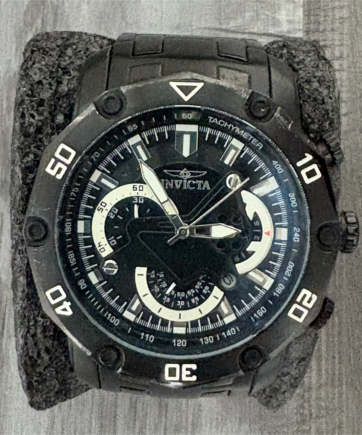 Authentic INVICTA Tachymeter Stainless Steel Watch + Case - photo 4