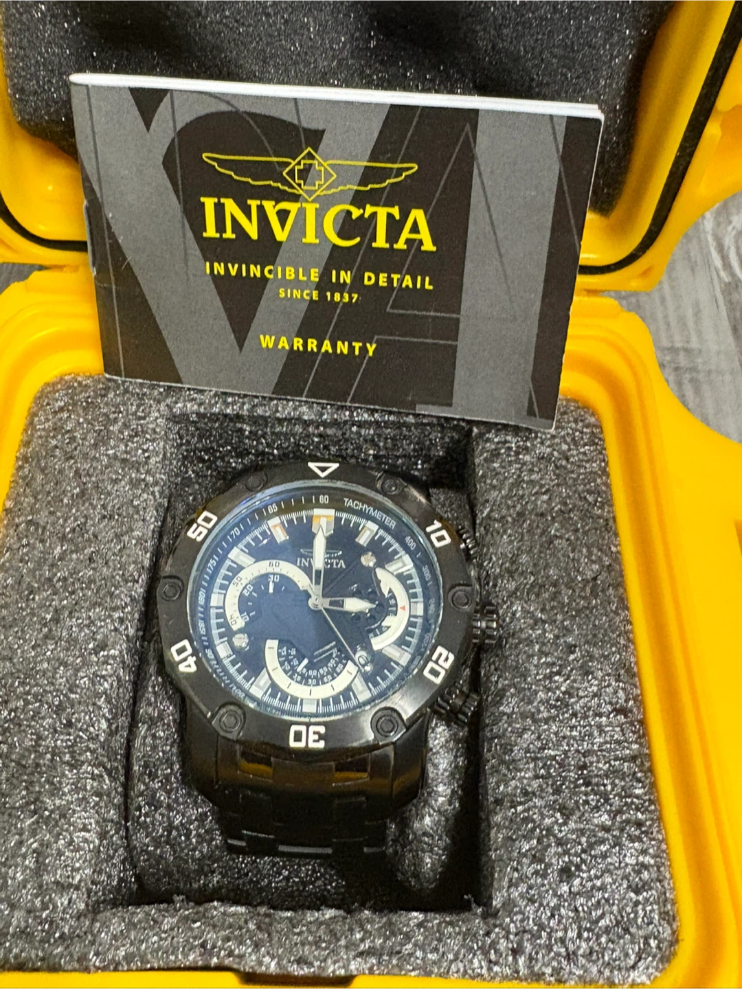 Authentic INVICTA Tachymeter Stainless Steel Watch + Case