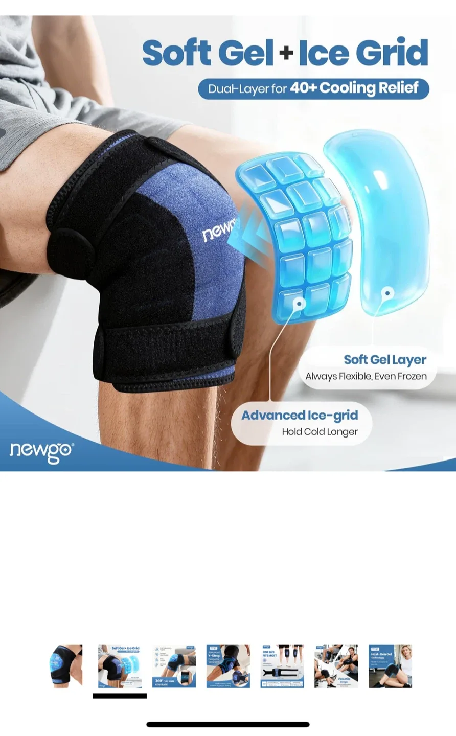 Newgo Knee Ice Pack Wrap - One Size image indicator(6)