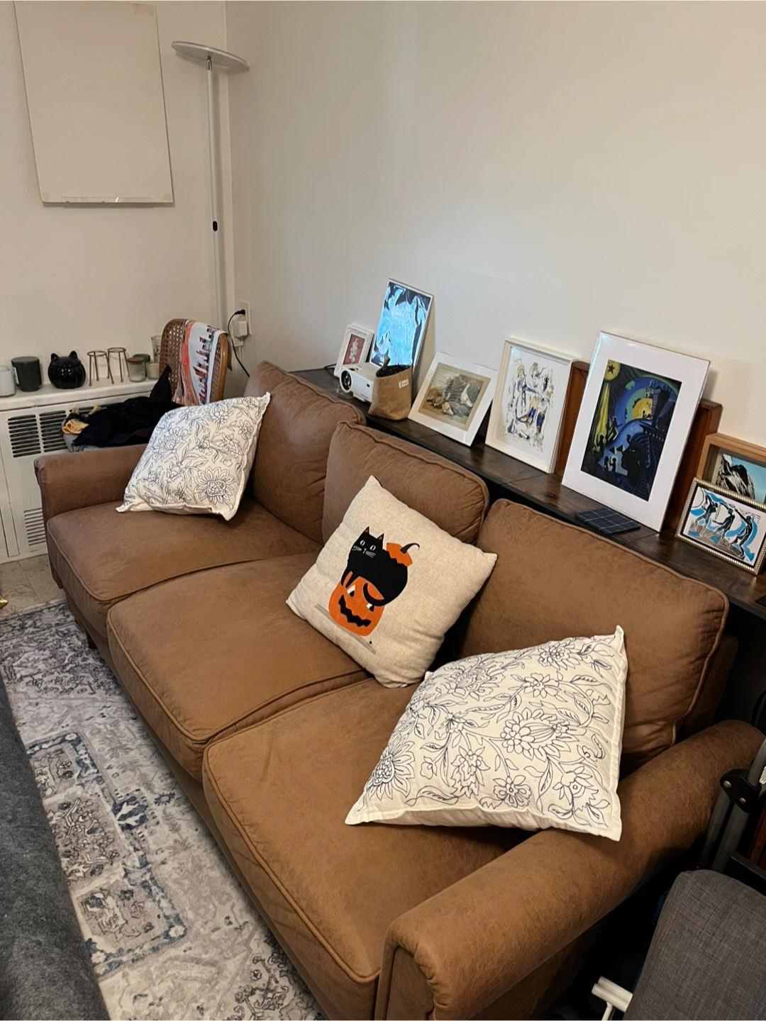 Brown Suede Sofa