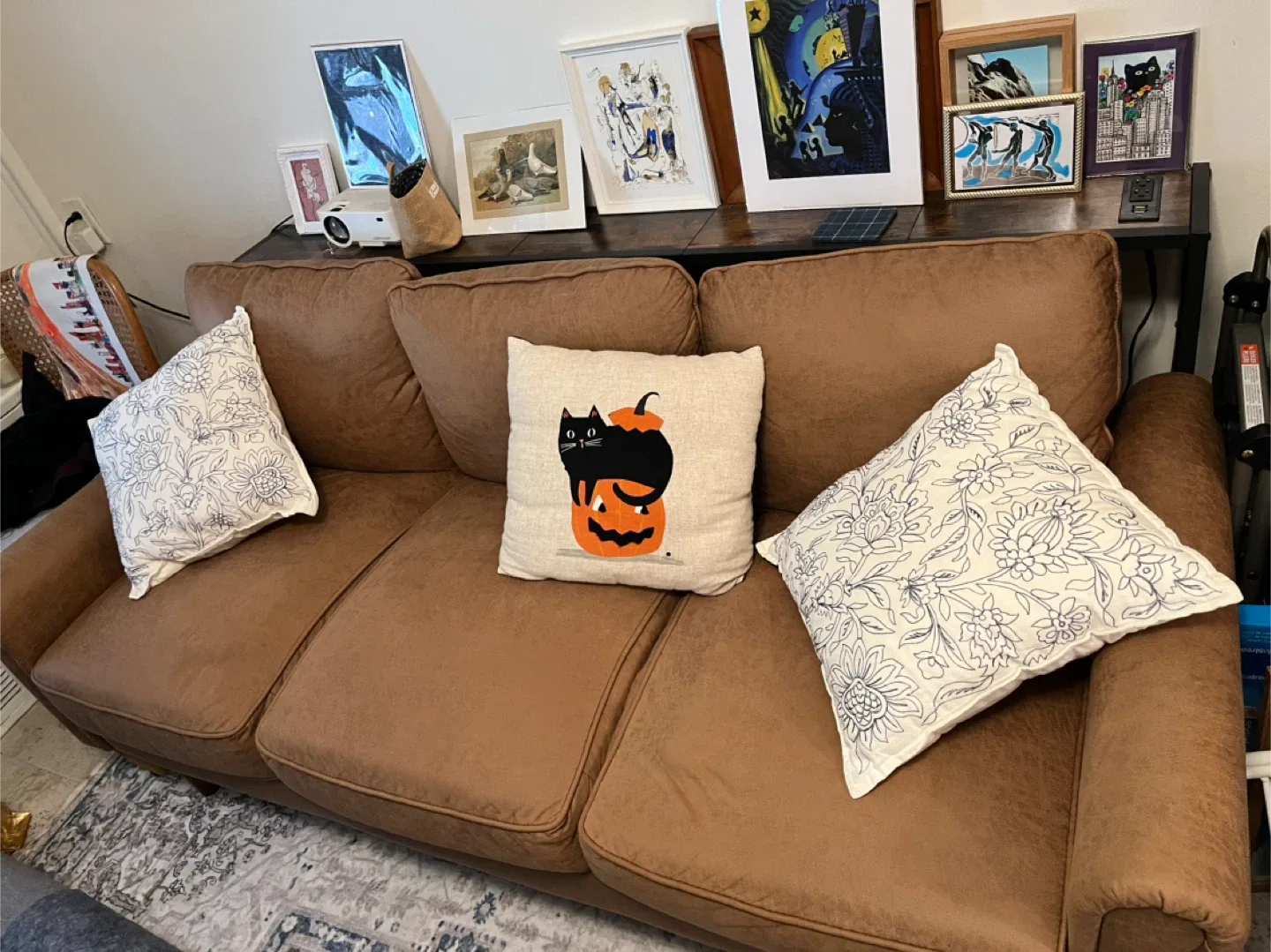 Brown Suede Sofa image indicator(2)