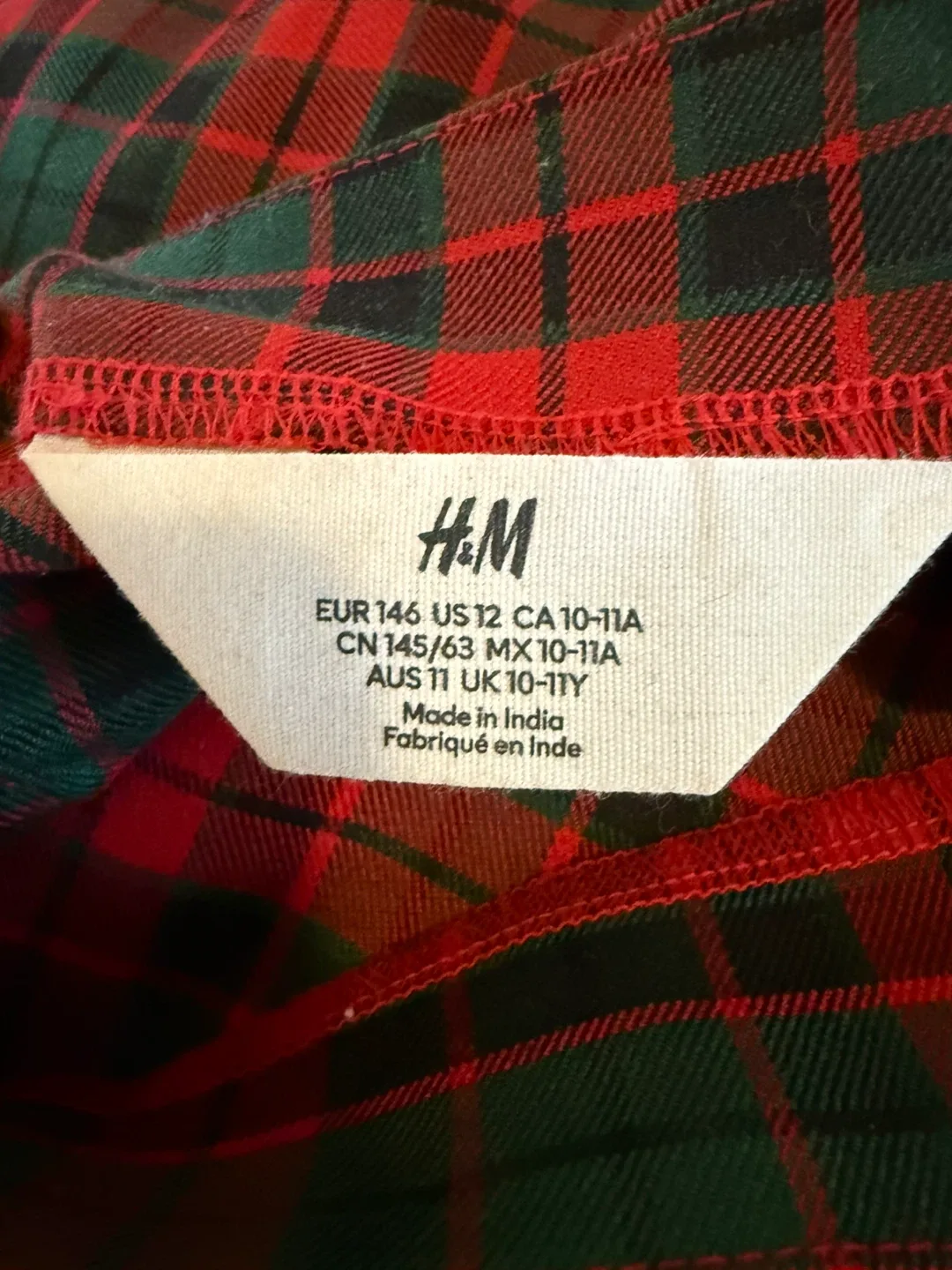 H&M Red & Green Plaid Skirt - Size 12 image indicator(3)