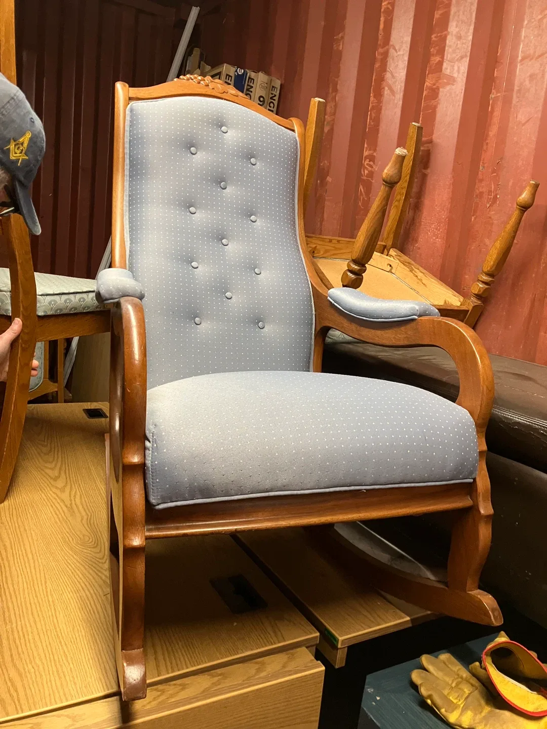 Vintage Rocking Chair - Light Blue