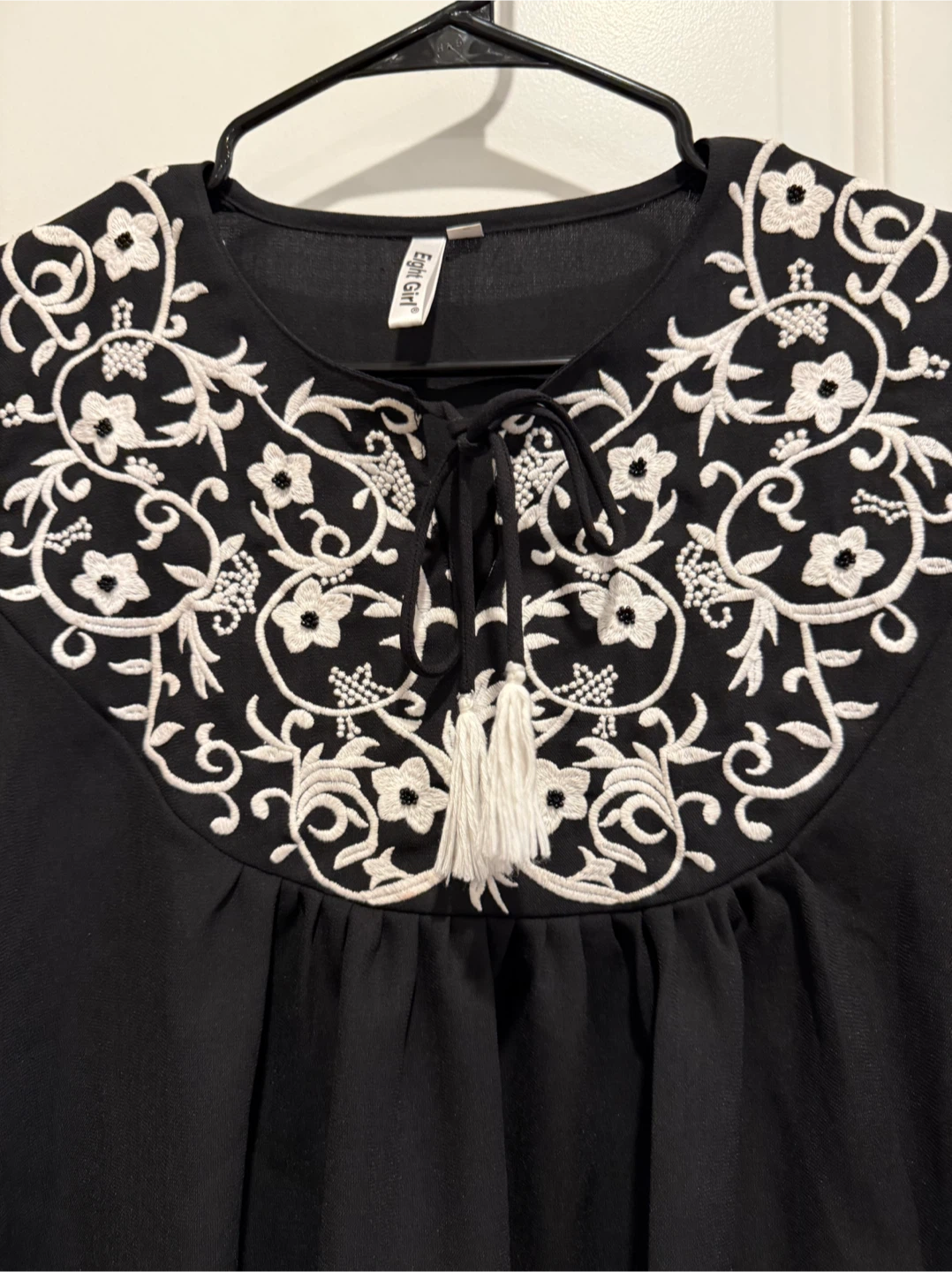 Eighth Girl Black Embroidered Blouse - photo 3