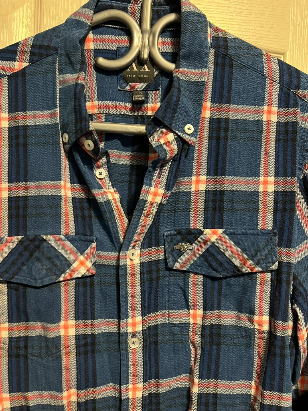 Armani Exchange Plaid Button-Down Shirt, Size M image indicator(2)