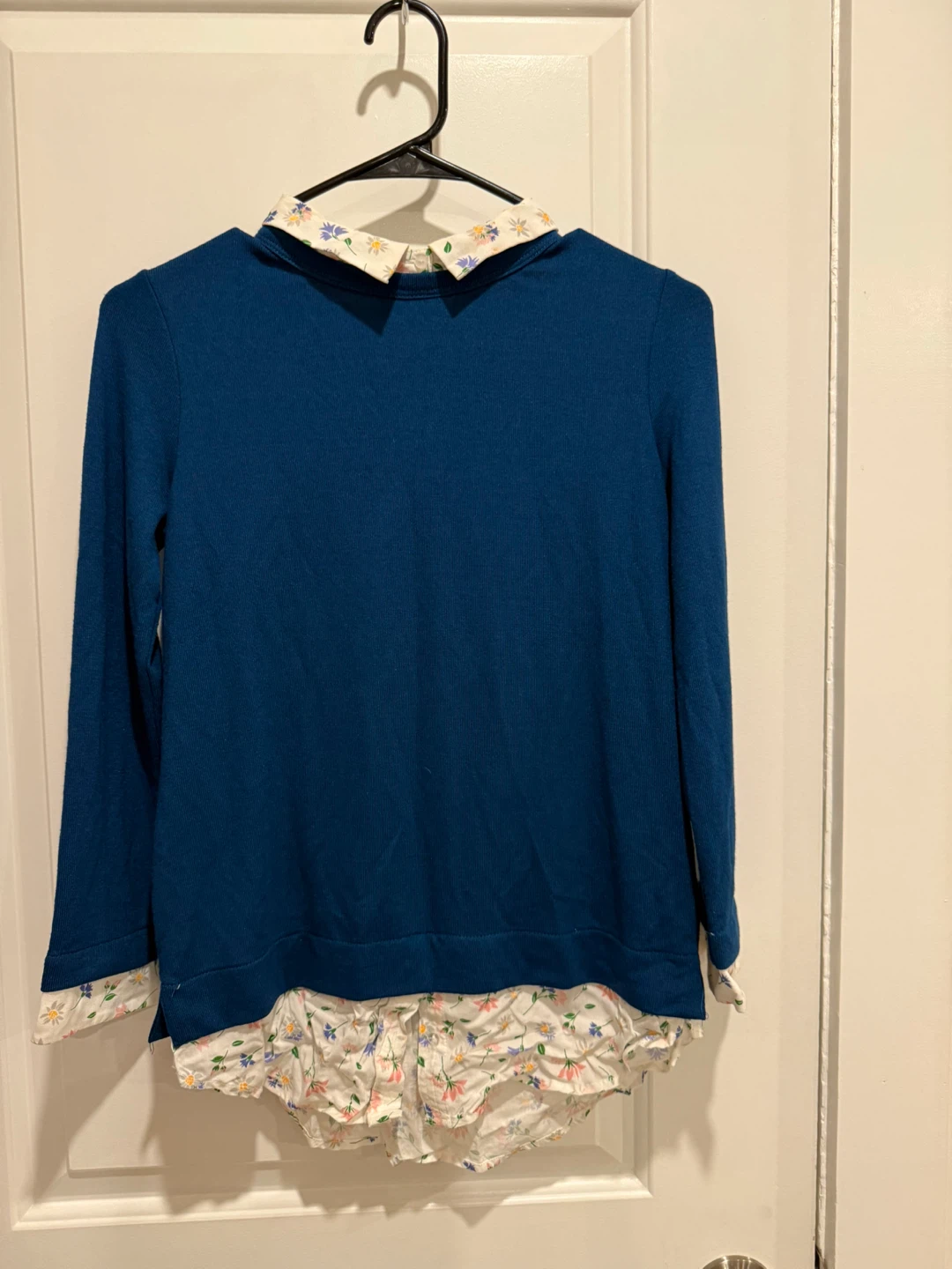 Blue XS/S Sweater with Floral Collar - photo 2