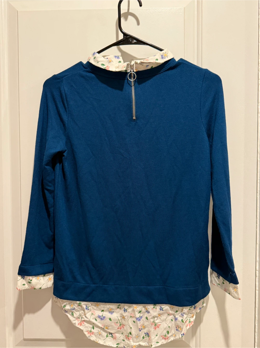 Blue XS/S Sweater with Floral Collar - photo 3