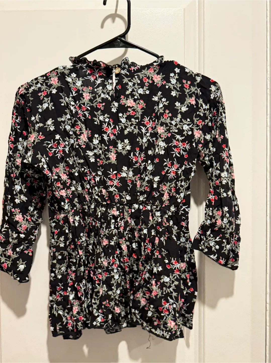 Floral Print Smocked Blouse