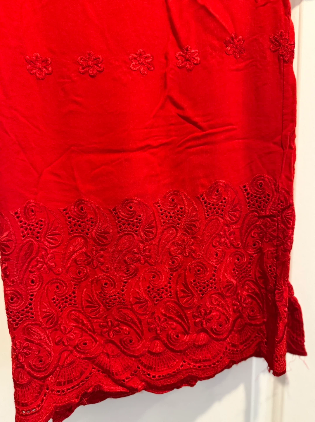 Red Embroidered Pants - photo 2