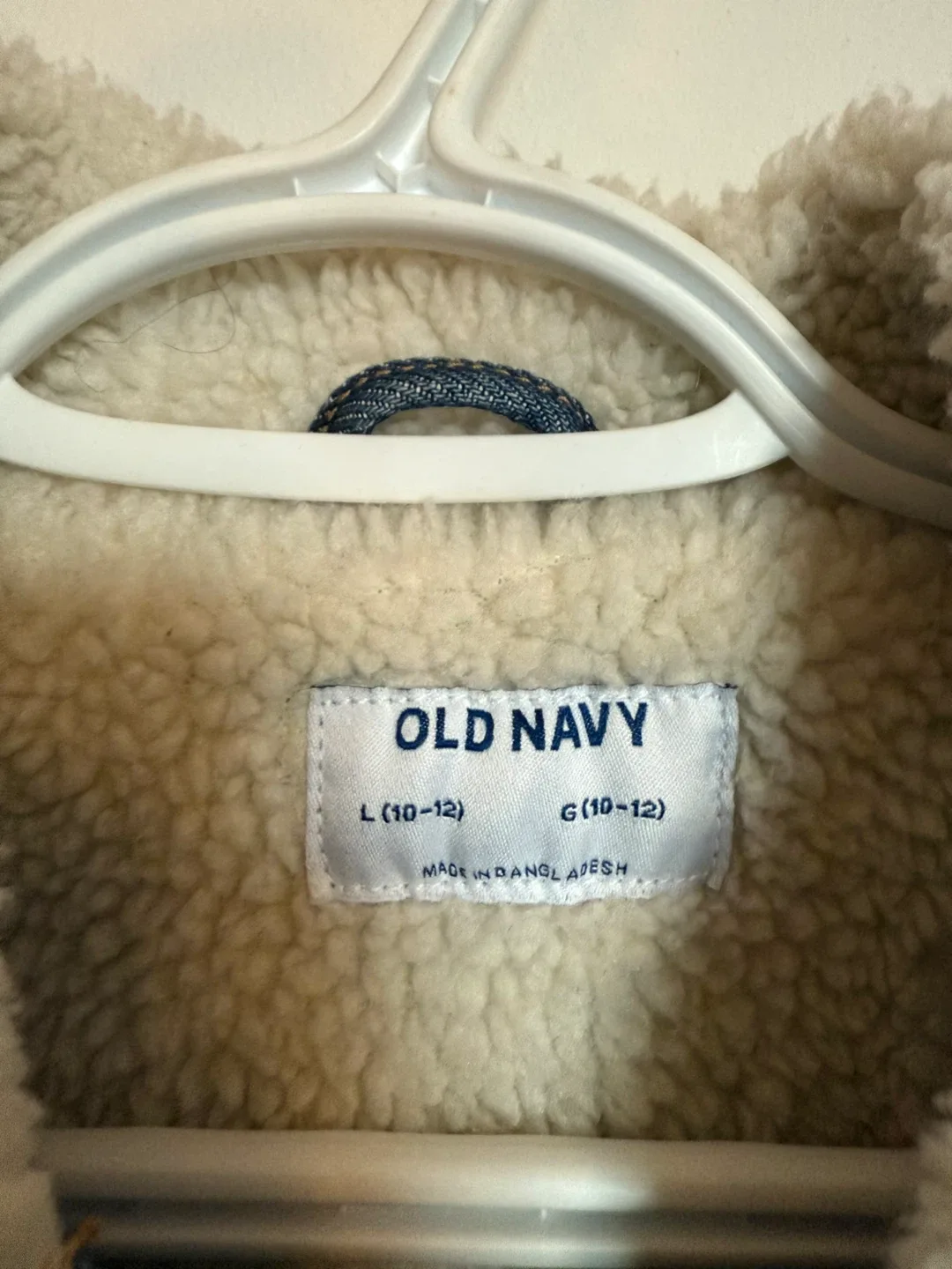 Girls Old Navy Kids Denim Sherpa Jacket, Size L (10-12) image indicator(3)