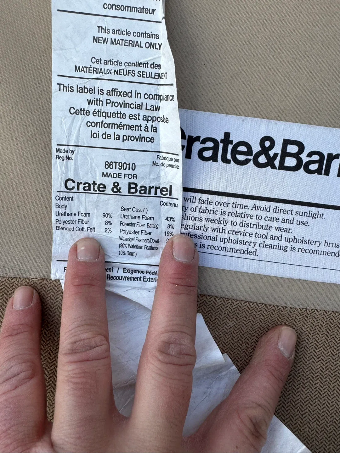 Crate & Barrel Beige Lounge Chair image indicator(6)