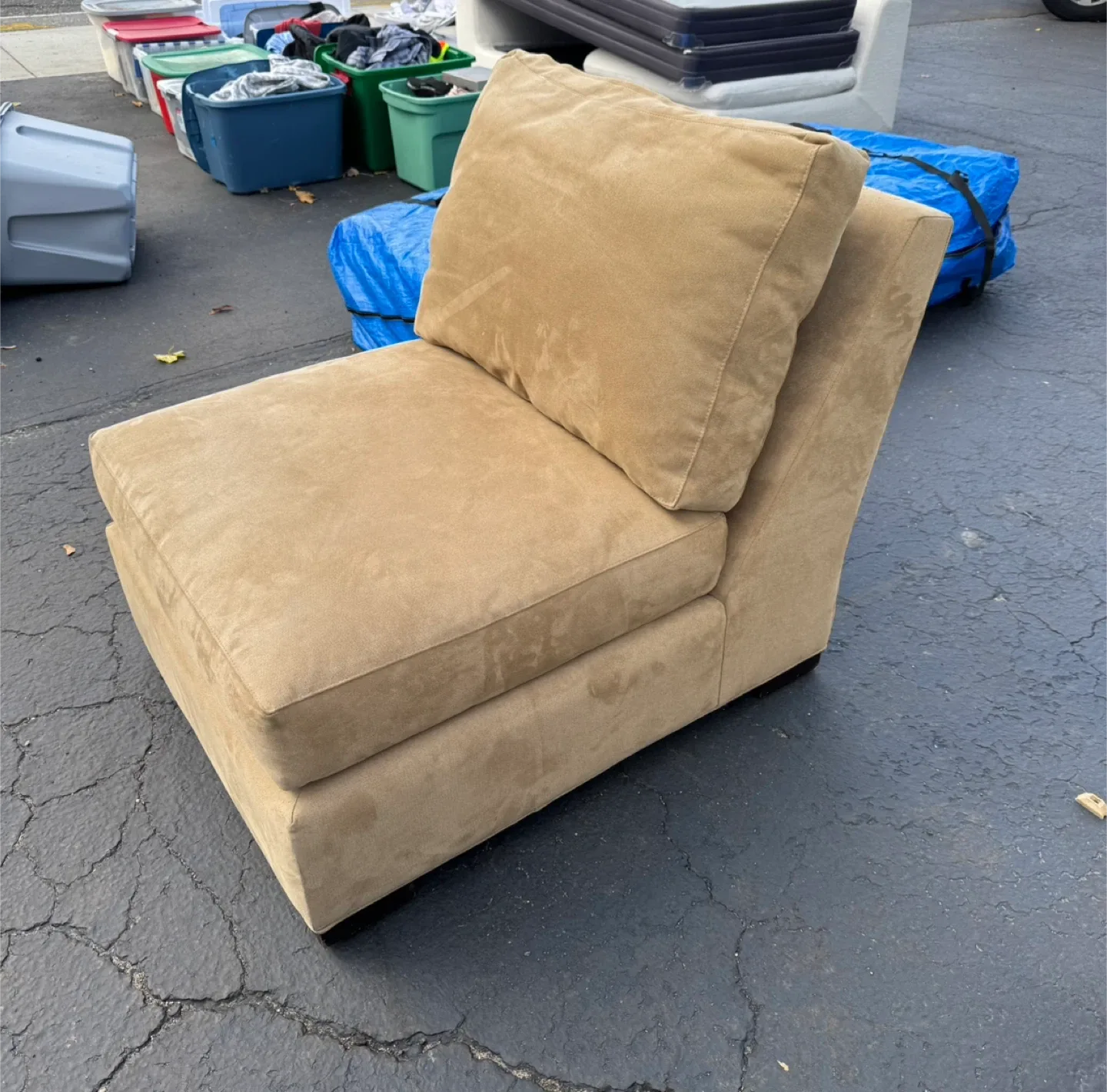 Crate & Barrel Beige Lounge Chair image indicator(2)