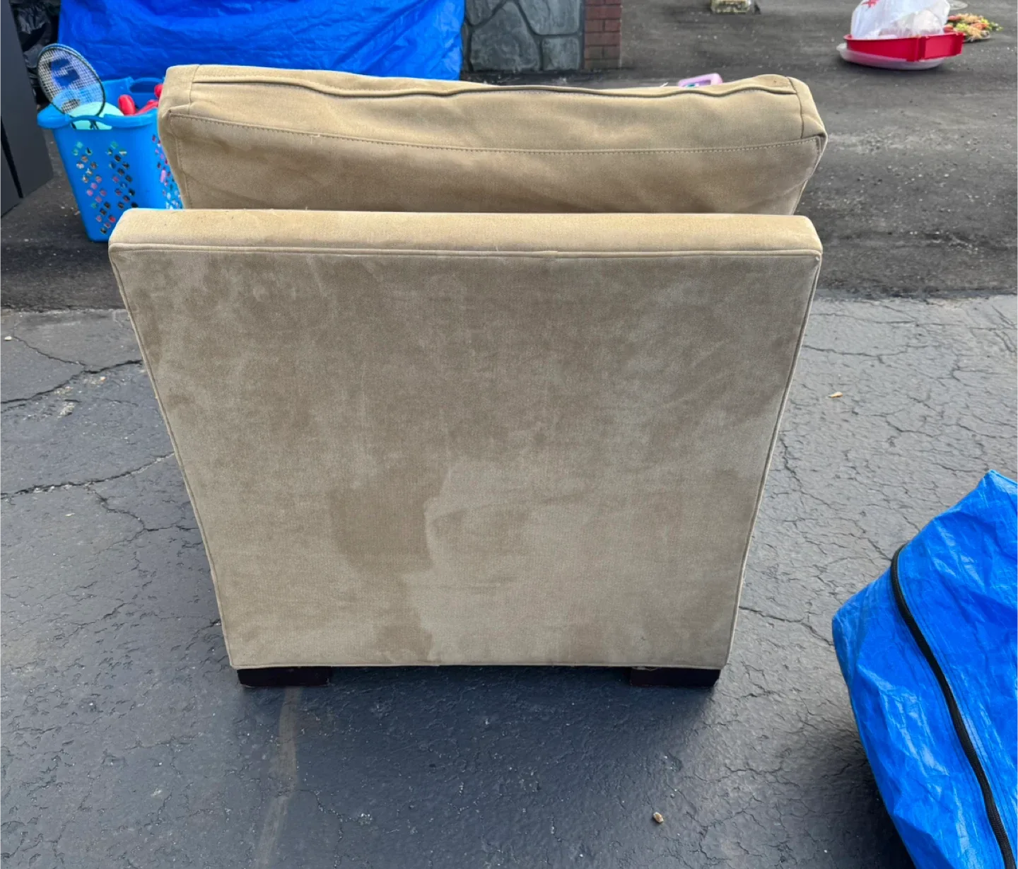 Crate & Barrel Beige Lounge Chair image indicator(4)