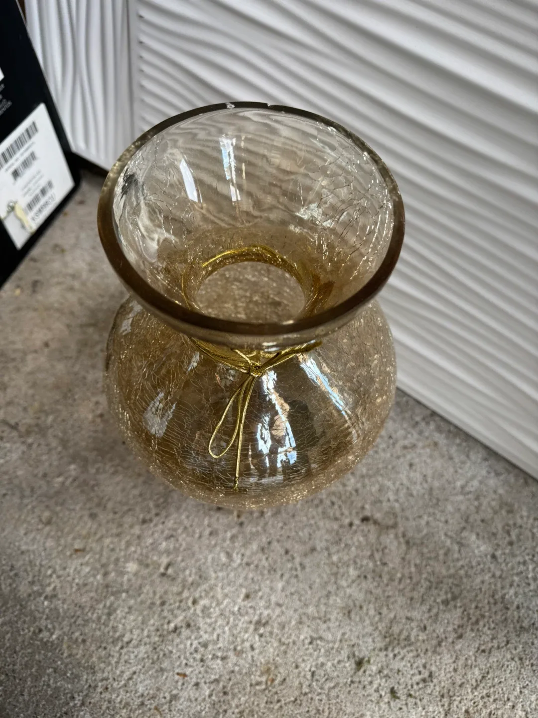 Decorative Crackle Glass Vase - Gold Accent image indicator(3)