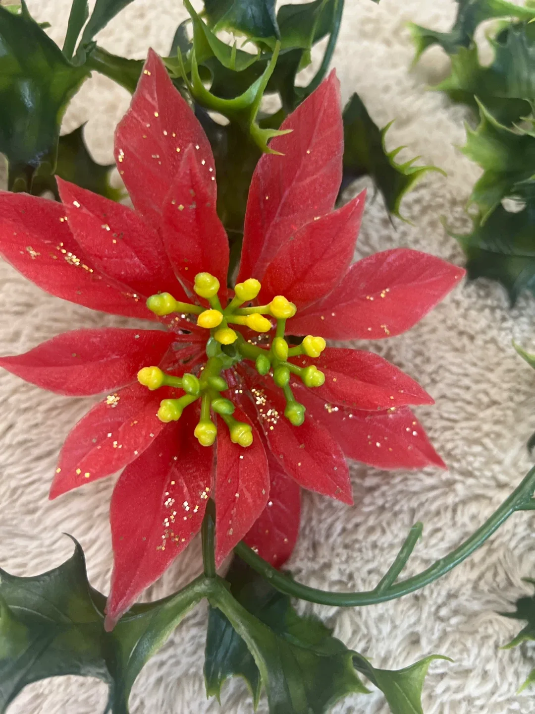 Christmas Holly & Poinsettia Garland image indicator(3)