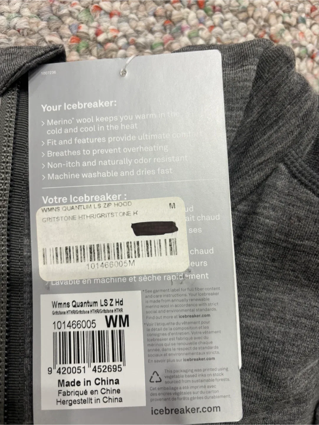 Icebreaker Quantum LS Zip Hoodie - Size M image indicator(2)