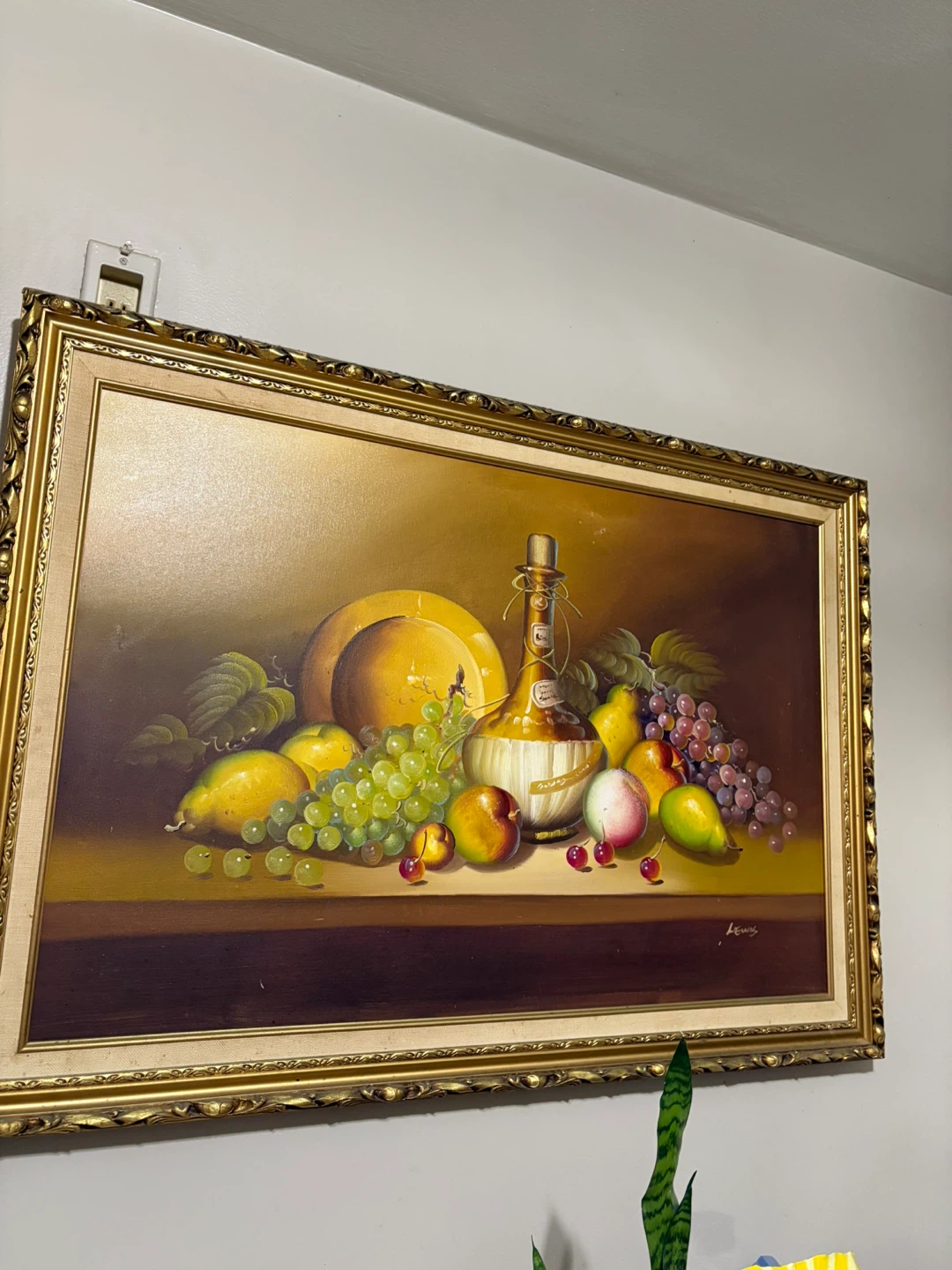 Vintage Still Life Fruit Oil Painting
