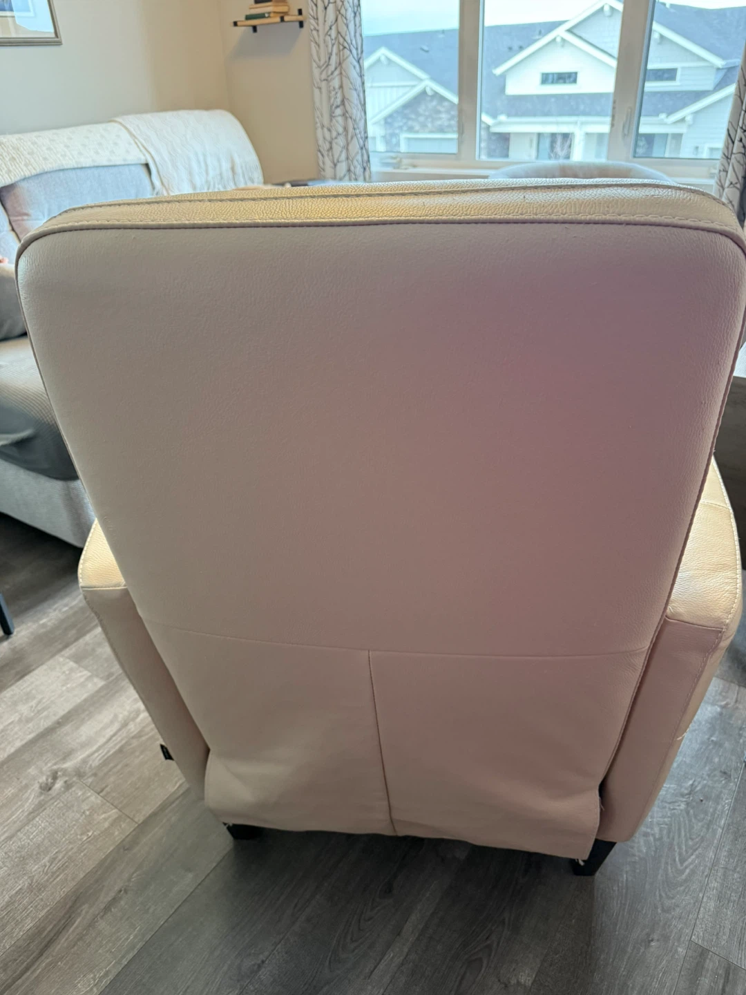 Leather Recliner Chair - Cream Colour - photo 3