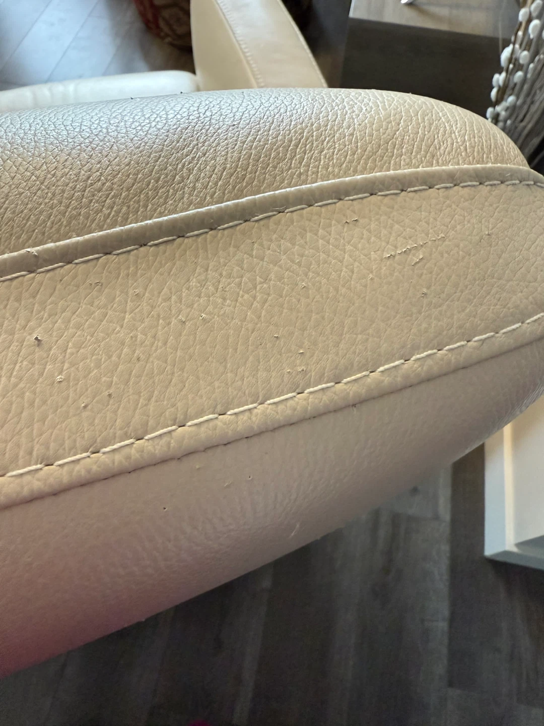 Leather Recliner Chair - Cream Colour - photo 2