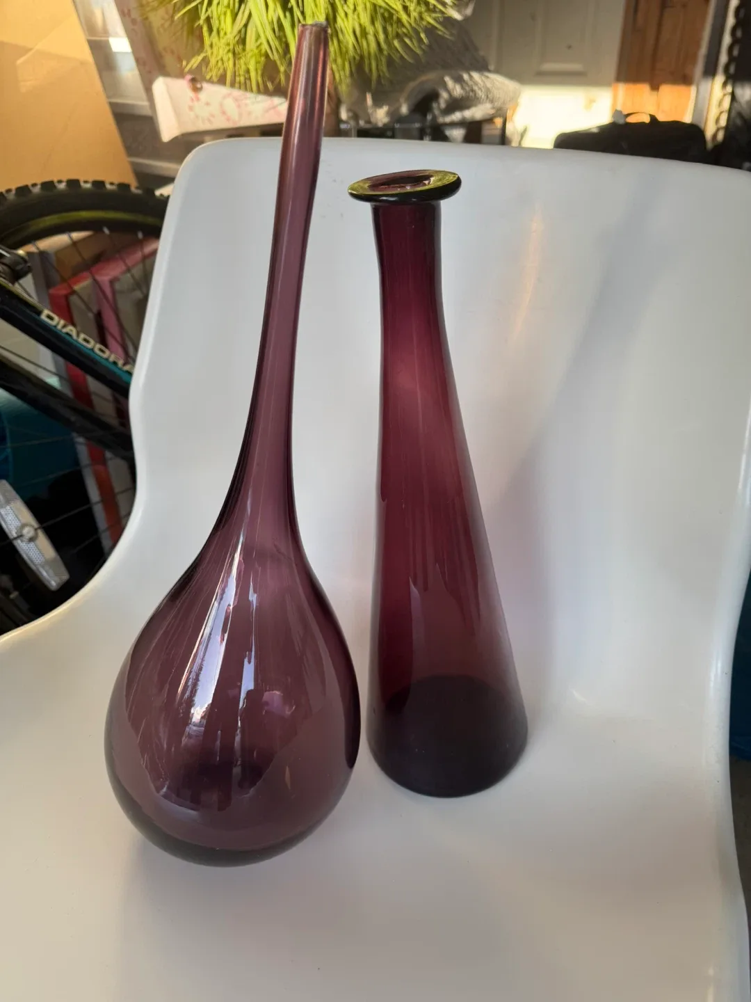 Purple Glass Vases - Set of 2