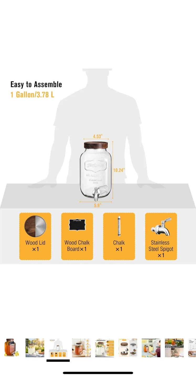 Yorkshire Glassware Dispenser with Spigot image indicator(7)