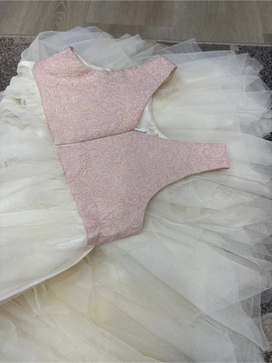 Girl's Pink & White Dress image indicator(2)