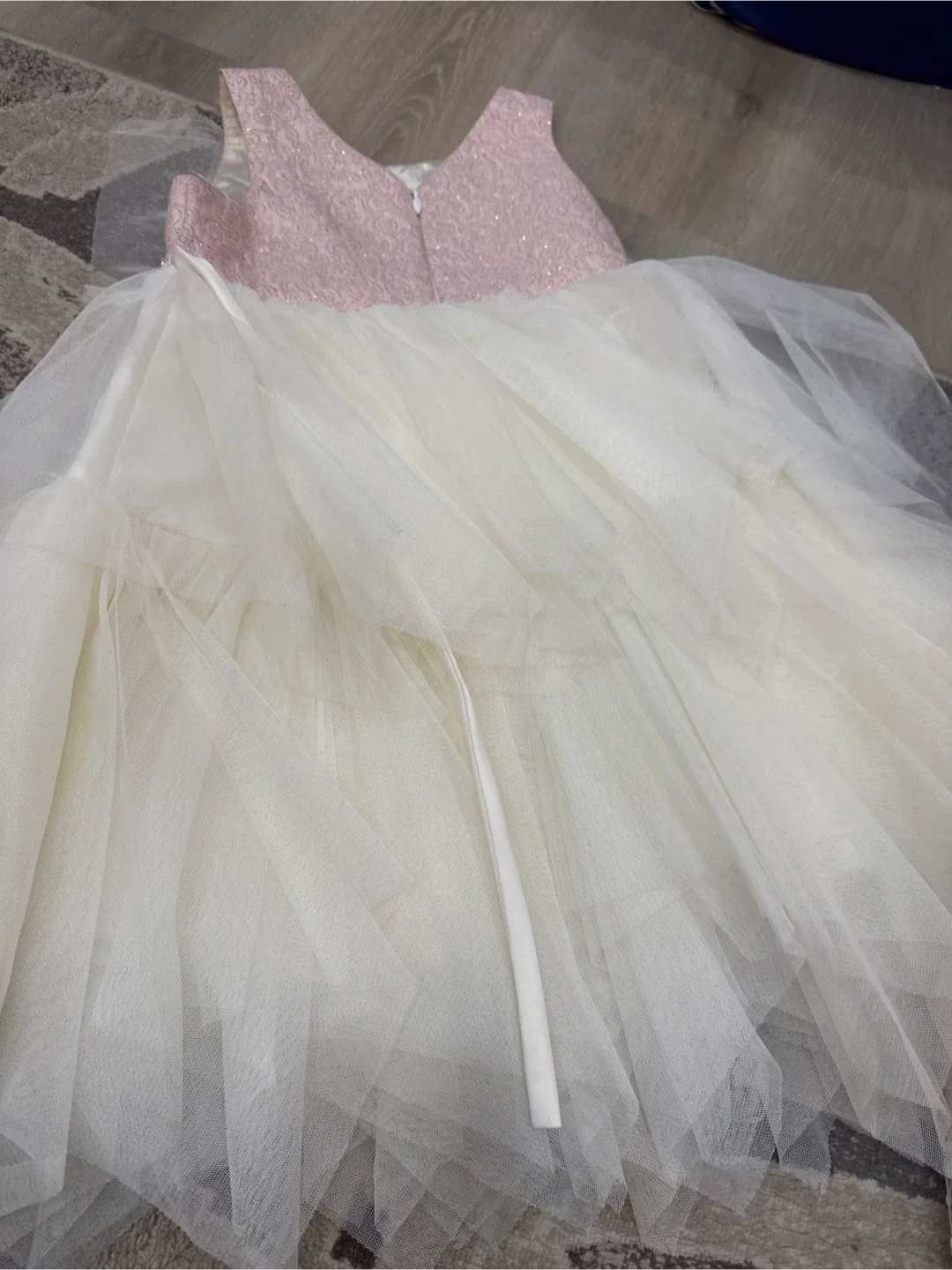 Girl's Pink & White Dress image indicator(3)