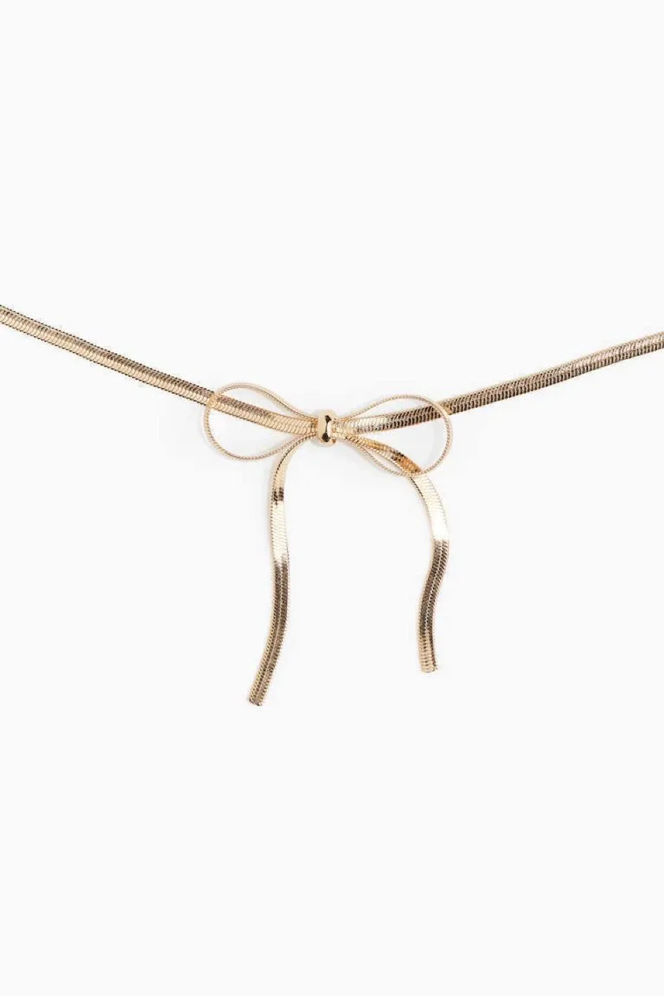 Gold Tone Metal Bow Choker Necklace, H&M thumbnail