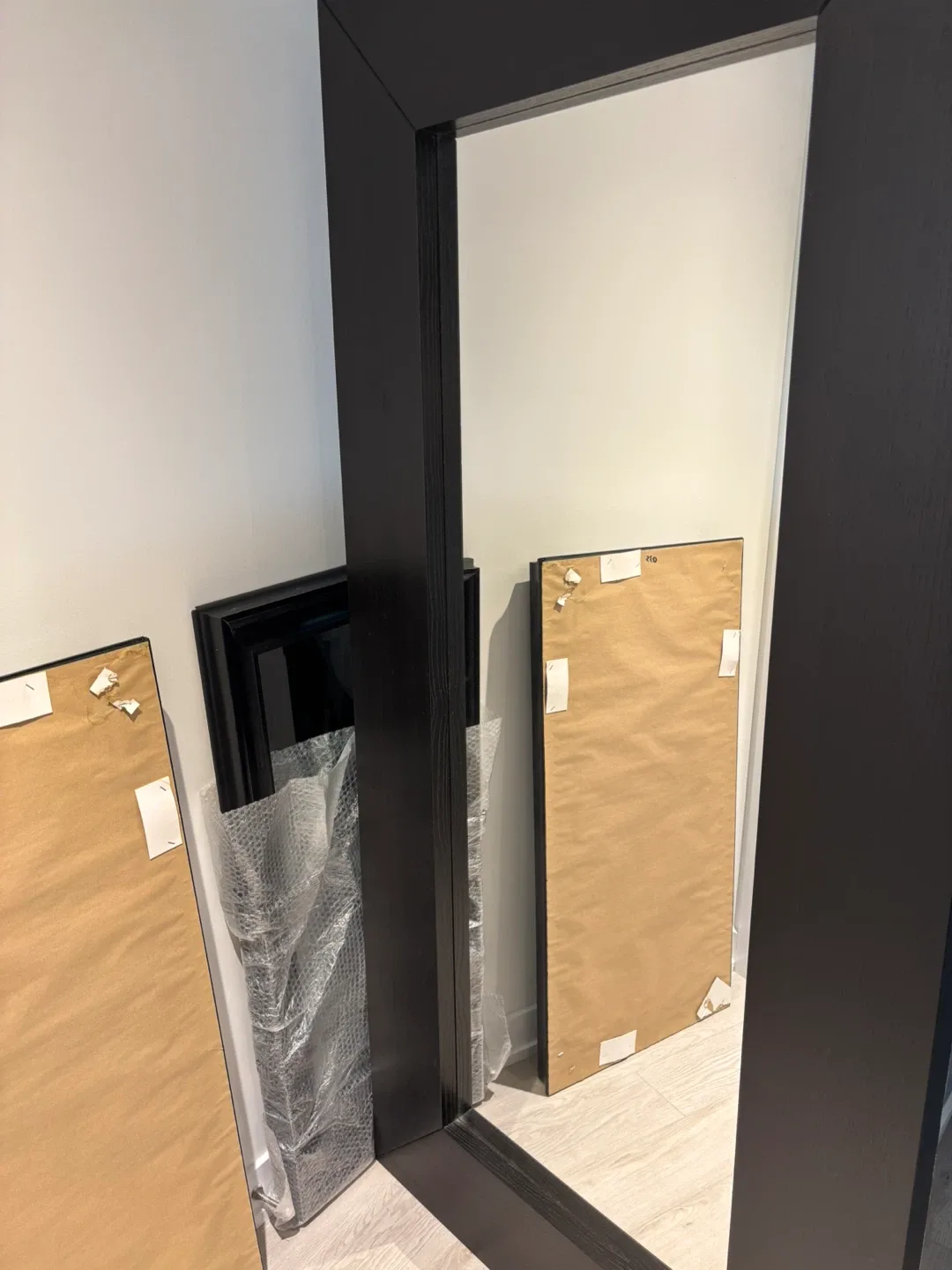 Large Black oversized wooden Framed Mirror image indicator(3)