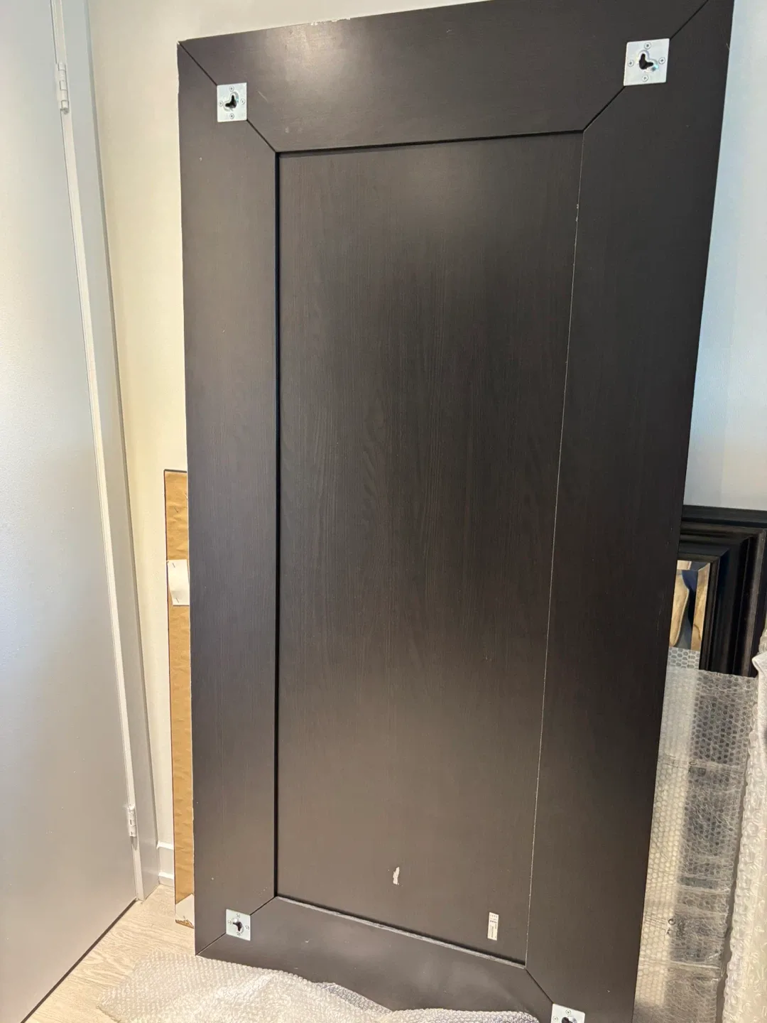 Large Black oversized wooden Framed Mirror image indicator(2)