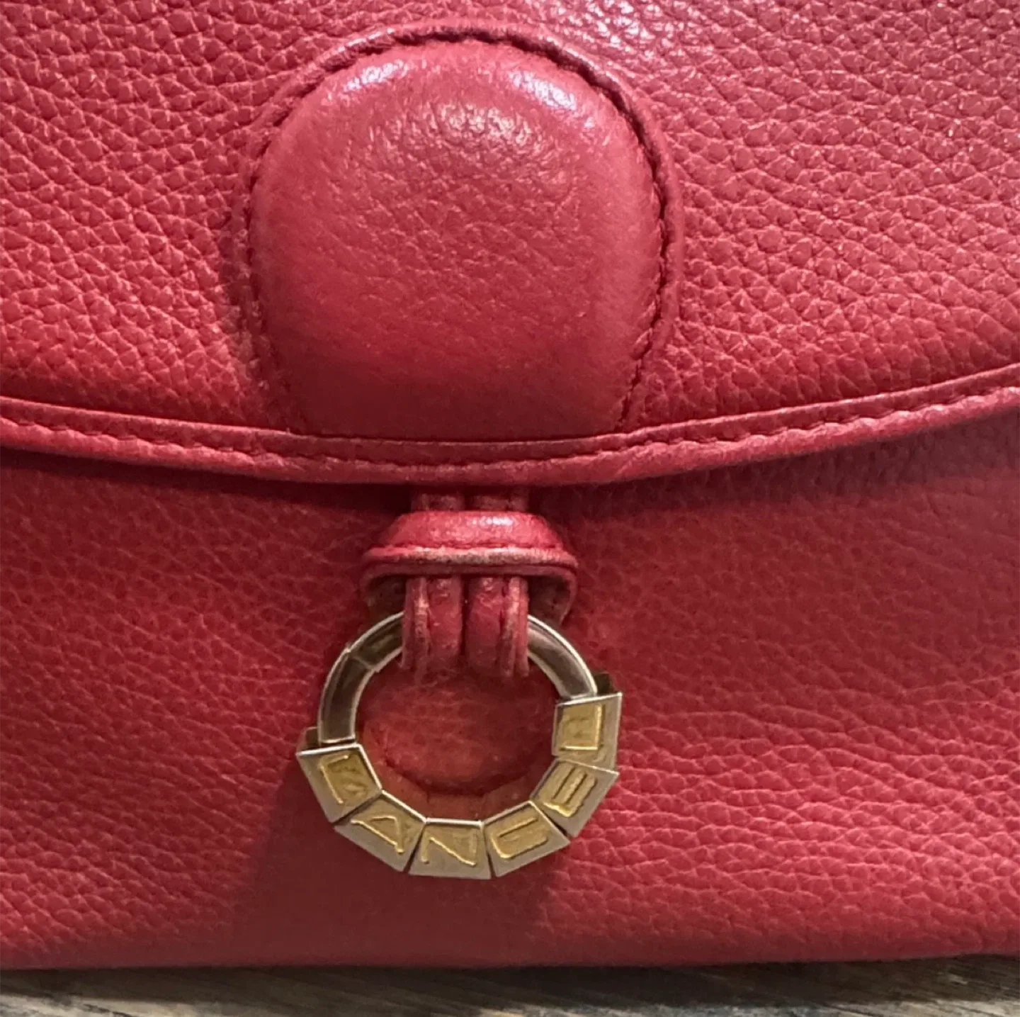 Lancel vintage red Leather Crossbody camera Bag image indicator(3)