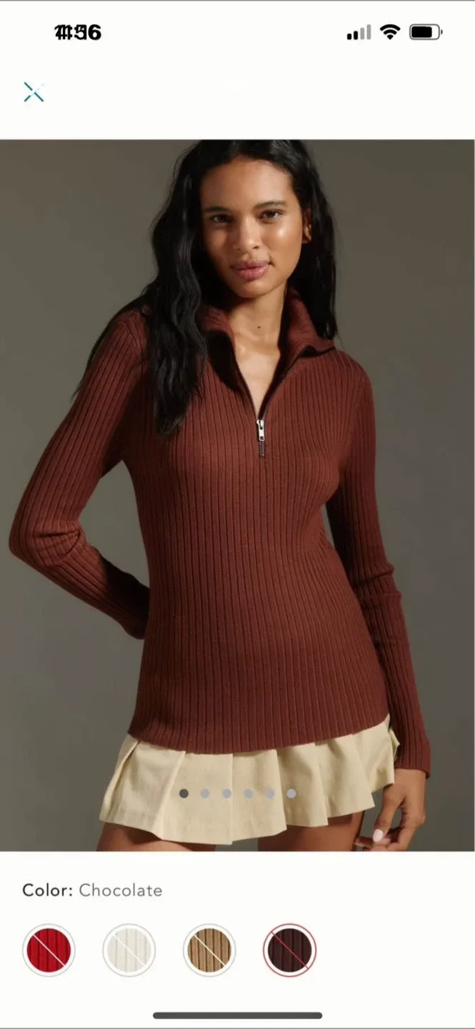 BNWT Anthropologie Maeve Half Zip Sweater S