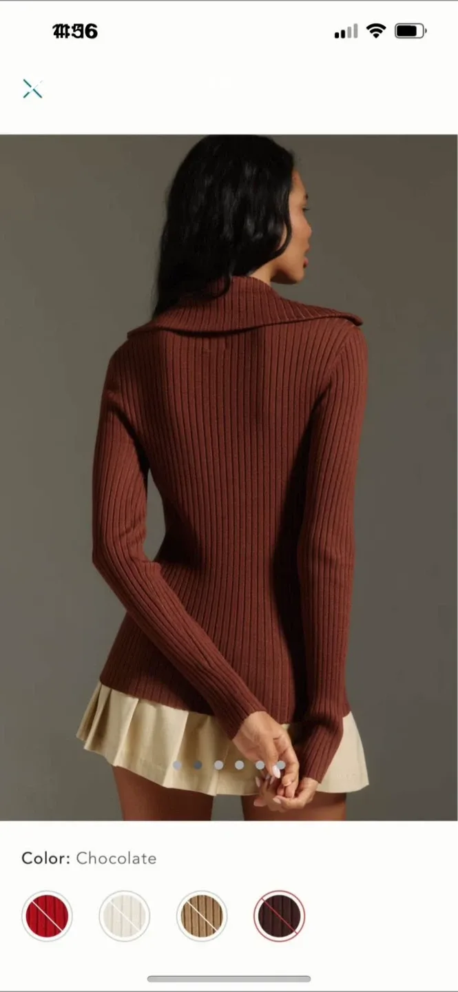 BNWT Anthropologie Maeve Half Zip Sweater S image indicator(2)