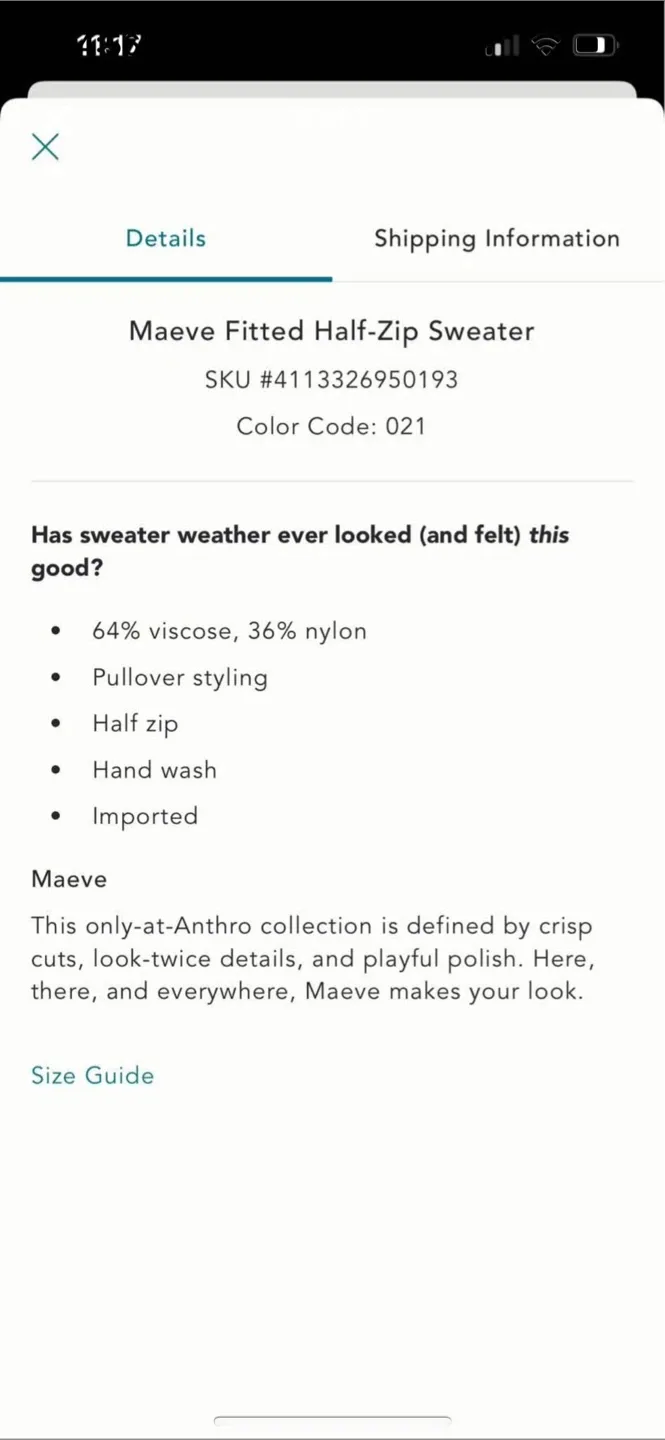 BNWT Anthropologie Maeve Half Zip Sweater S image indicator(6)