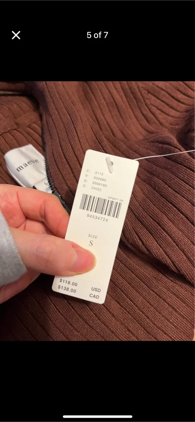 BNWT Anthropologie Maeve Half Zip Sweater S image indicator(5)