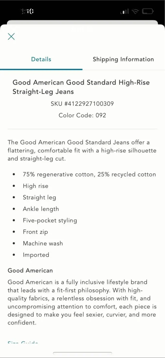 BNWT Good American Good Standard High Rise Straight Leg Jeans image indicator(9)