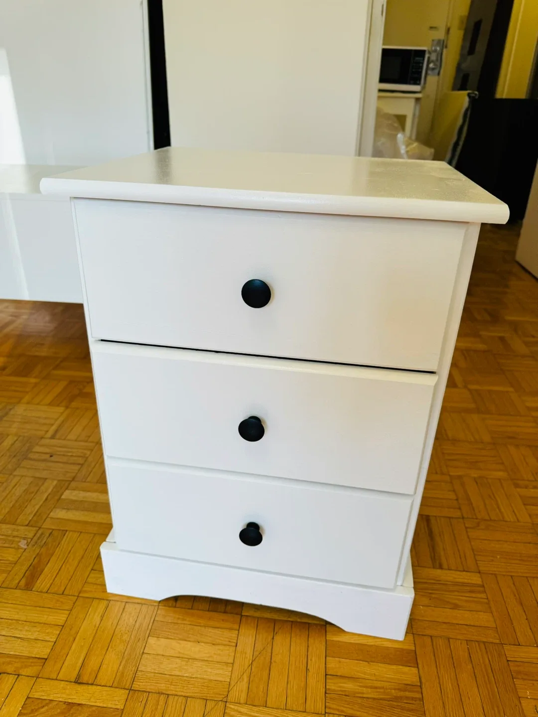 A Single White 3-Drawer Nightstand image indicator(2)