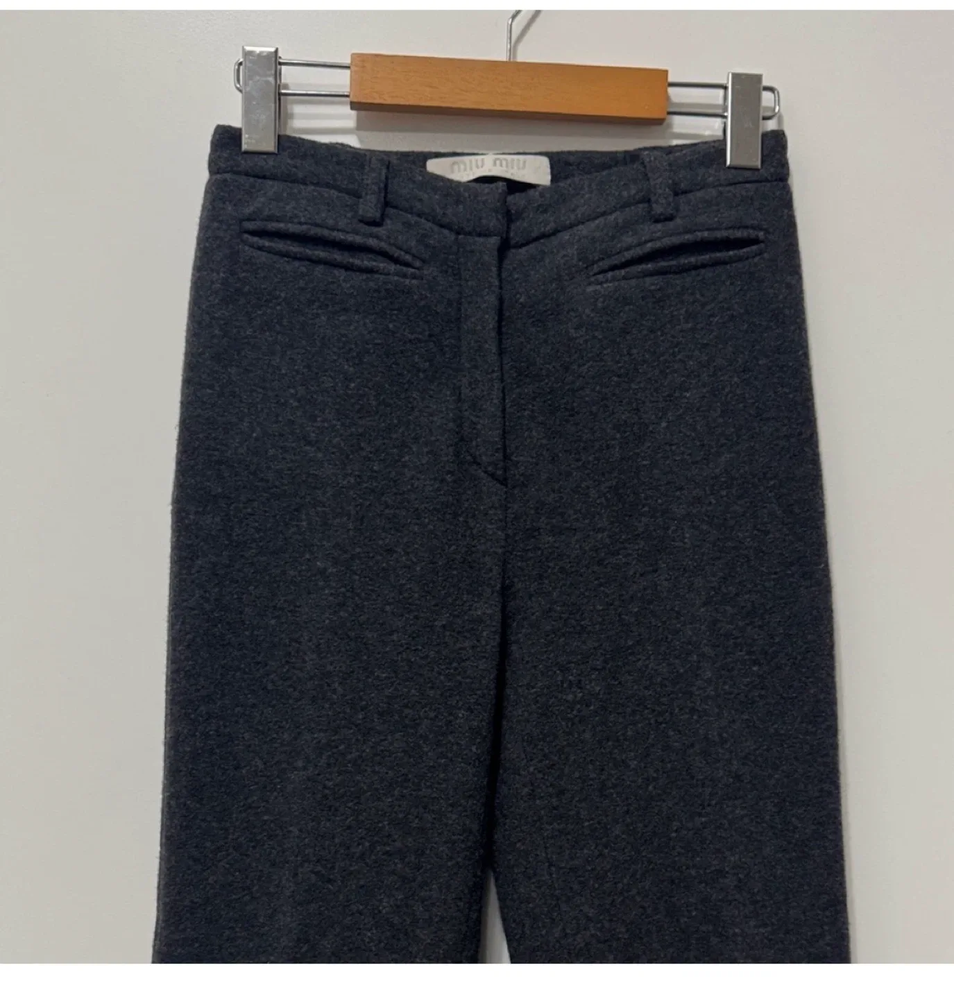 Vintage miu miu fleece wool fuzzy grey Pants - 38 image indicator(3)