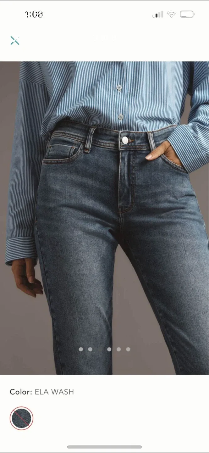 BNWT Anthropologie Pilcro Boyfriend Mid rise  Relaxed Jeans 27 image indicator(3)