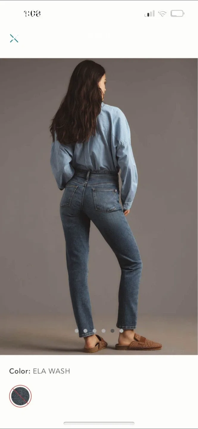 BNWT Anthropologie Pilcro Boyfriend Mid rise  Relaxed Jeans 27 image indicator(6)