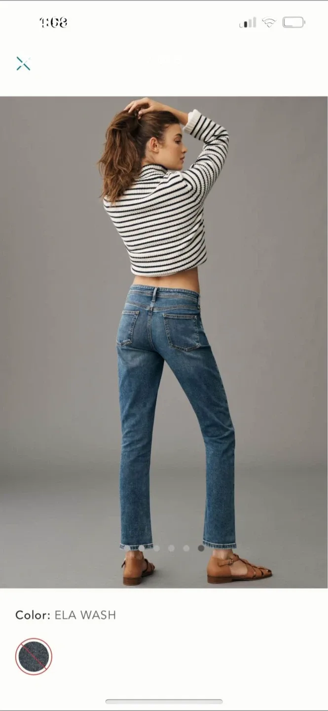 BNWT Anthropologie Pilcro Boyfriend Mid rise  Relaxed Jeans 27 image indicator(7)