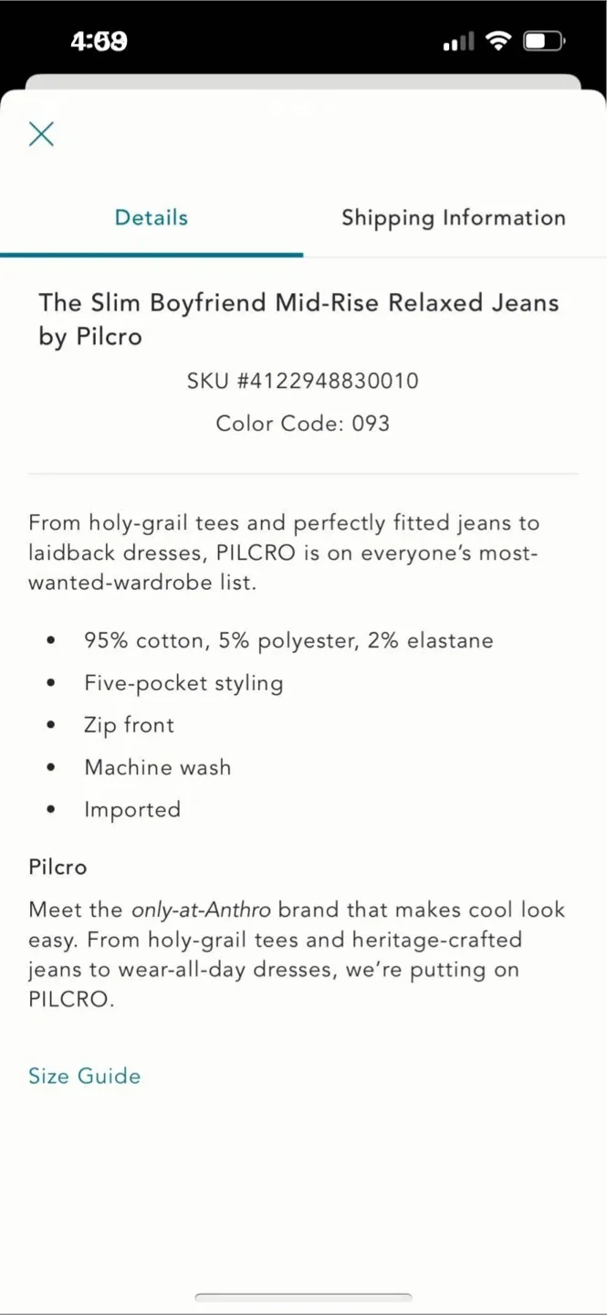 BNWT Anthropologie Pilcro Boyfriend Mid rise  Relaxed Jeans 27 image indicator(8)