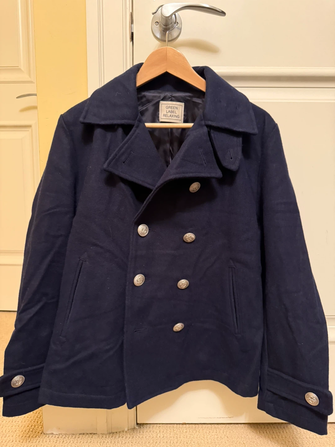 Green Label Men's Navy Peacoat